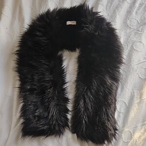 J. Crew Elegant Black Faux Fur Wrap